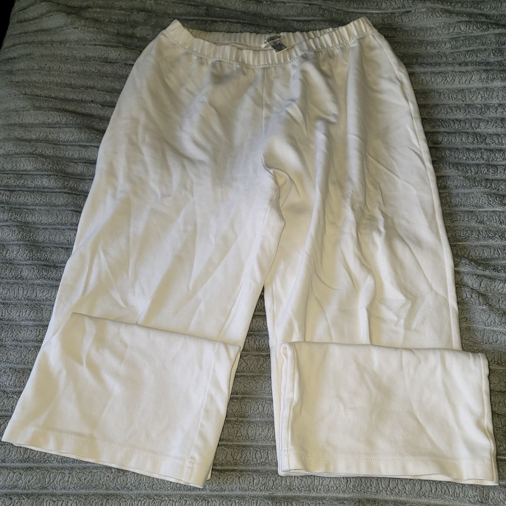 Bechamel Pants Women's Small Regular Pull On‎ High Rise Lightweight Cream Lounge